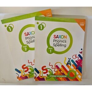 Saxon Phonics and Spelling Grade 1 Student Workbook Part 1 & 2 HMH Set